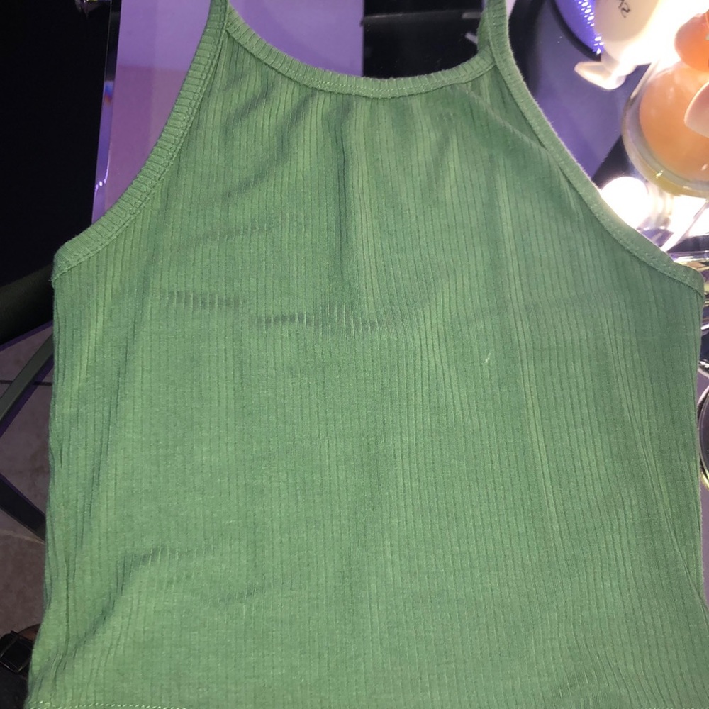 green crop top